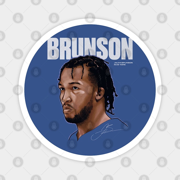 Jalen Brunson New York Game Face Magnet by danlintonpro